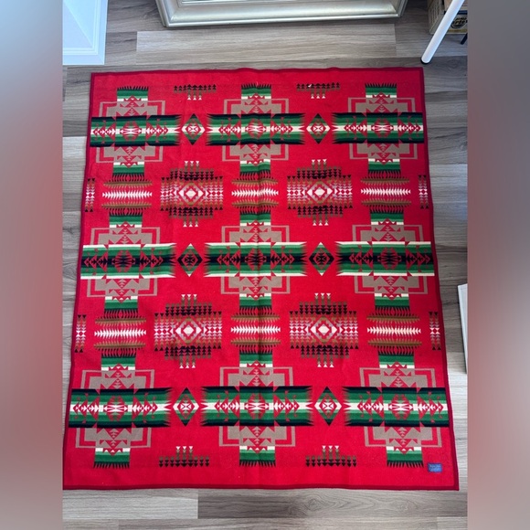 Vintage Pendleton Beaver State Chief Joseph Aztec Blanket Throw Reversible 61x71 - Picture 9 of 12